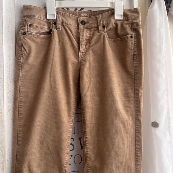 LOFT Ann Taylor Corduroy Pants Women sz 4 Modern Straight Tan - Picture 2 of 6